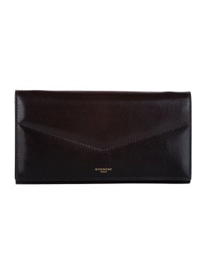 Givenchy Black Leather Envelope Strap Wallet
