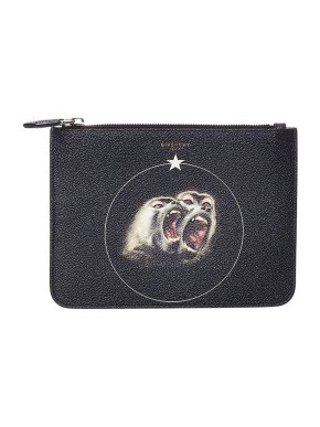 Givenchy Black Monkey Brothers Printed Leather Clutch Bag