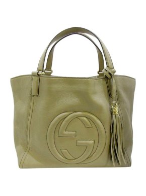 Gucci Slate Grey Leather Soho Cellarius Tote Bag