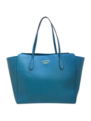 Gucci Cornflower Blue Leather Swing Tote Bag