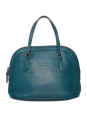Gucci Teal Leather Dome Boston Bag