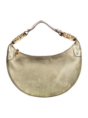 Gucci Vintage Metallic Leather Half Moon Bag