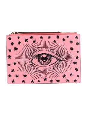 Gucci Pink Leather Evil Eye Clutch Bag