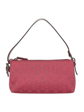 Gucci Vintage Red GG Canvas Baguette