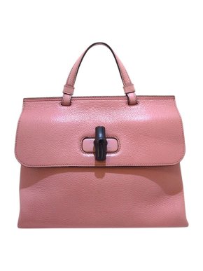 Gucci Vintage Pink Leather Bamboo Daily Bag