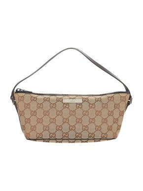 Gucci Vintage Beige GG Canvas Boat Bag