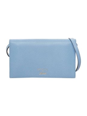 Gucci Cornflower Blue Leather Swing Strap Wallet