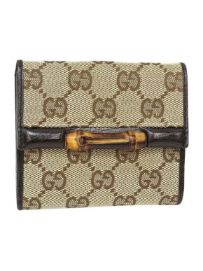 Gucci GG Canvas Bamboo Compact Wallet