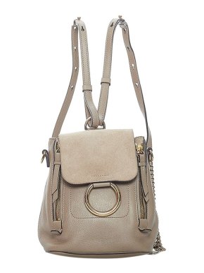 Chloe Motty Grey Leather & Suede Faye Backpack