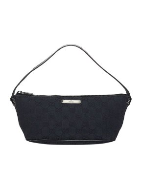 Gucci Black GG Canvas Boat Baguette