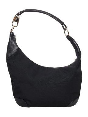 Gucci Vintage Black Nylon Hobo Bag