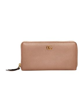 Gucci Beige Leather GG Marmont Long Wallet