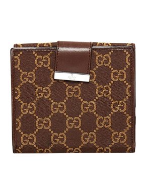 Gucci Brown GG Supreme Canvas Compact Wallet