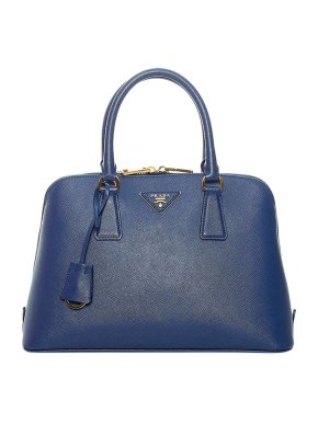 Prada Blue Saffiano Lux Leather Promenade Bag