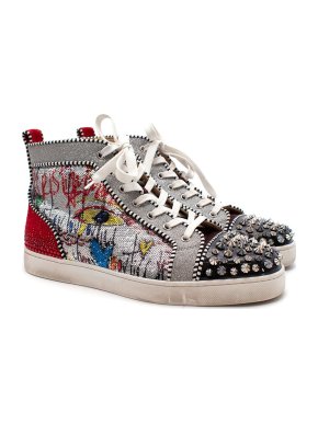 Christian Louboutin Crystal & Stud Embellished Louis Spike Trainers