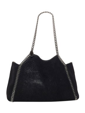 Stella McCartney Black Shaggy Deer Falabella Tote Bag