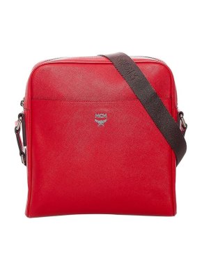 MCM Red leather Messenger Bag