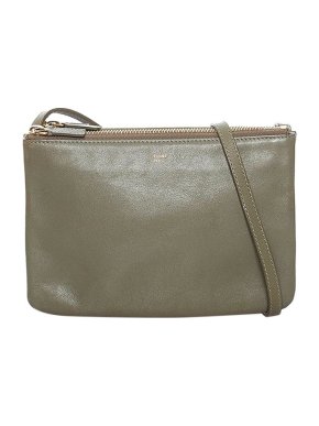 Celine Olive Green Leather Trio Bag