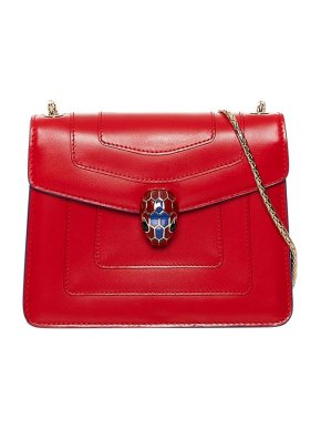 Bvlgari Red Leather Serpenti Forever Bag