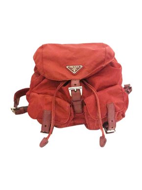 Prada Vintage Red Nylon Tessuto Backpack