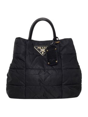 Prada Black Nylon Tessuto Bomber Tote Bag