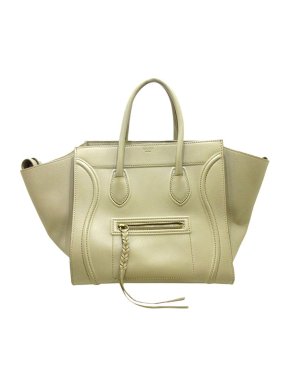 Celine Ivory Leather Small Luggage Tote Bag