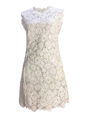 Valentino Garavani Ivory Guippure Lace Shift Dress