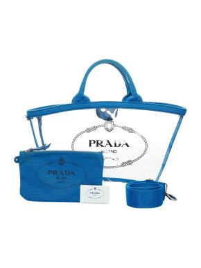 Prada Canapa Logo Vinyl Tote Bag