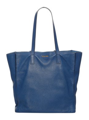Miu Miu Cobalt Blue Leather Tote Bag