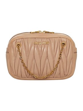 Miu Miu Nude Matelasse Leather Mini Bag