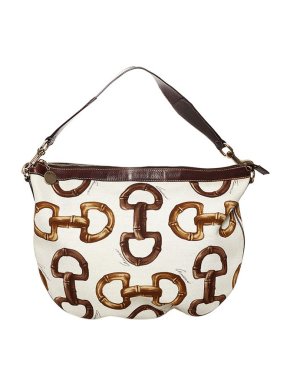 Gucci Vintage Horsebit Canvas Hobo Bag