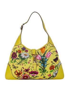Gucci Yellow Flora Jackie Canvas Tote