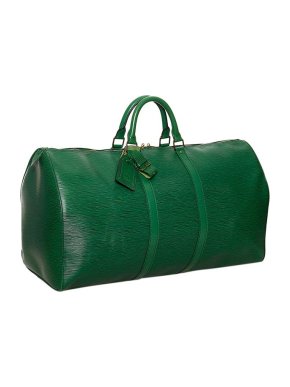 Louis Vuitton Green Epi Leather Keepall 55 Weekend Bag