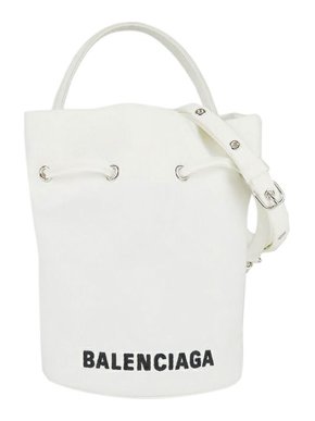 Balenciaga White Nylon Wheel XS Bucket Bag