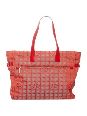 Chanel Vintage Red Nylon New Travel Line Tote Bag