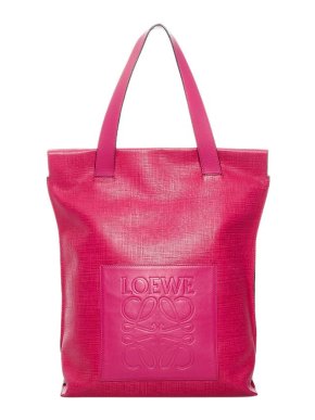 Loewe Pink Leather Anagram Tote Bag