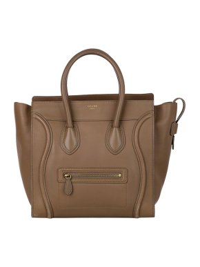 Celine Brown Leather Small Luggage Tote Bag