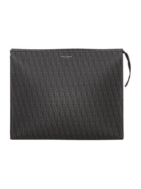 Saint Laurent Black Monogram PVC Clutch Bag