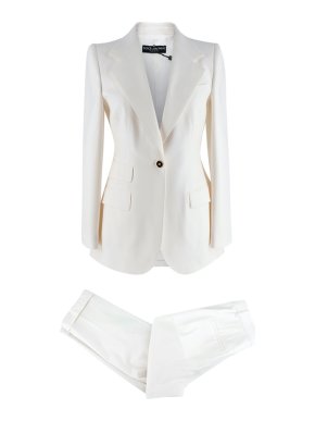 Dolce & Gabbana Ivory Tailored Trouser Suit