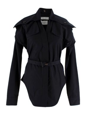 Bottega Veneta Black Cotton Poplin Safari Shirt