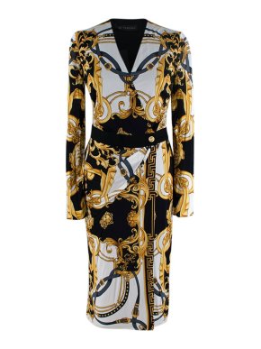 Versace Baroque Rodeo Print Silk Dress