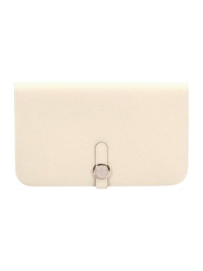 Hermes Ivory Leather Dogon Long Wallet