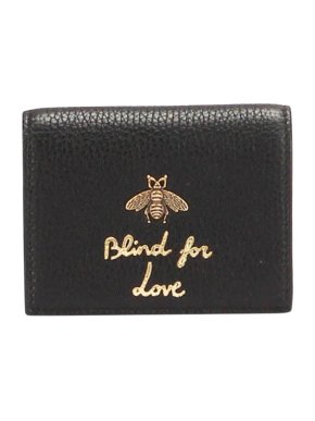 Gucci Black Leather Blind for Love Compact Wallet