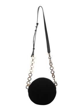 Balmain Black Velour Disco Bag