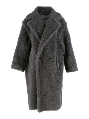 MaxMara Dark Grey Teddy Bear Icon Coat