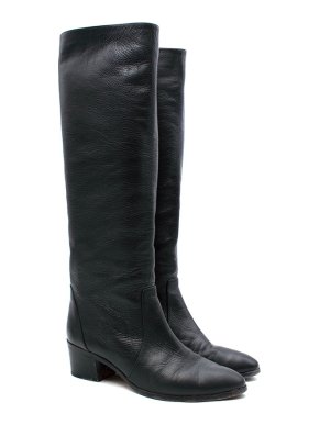 Chanel Black Leather Classic Tall Boots