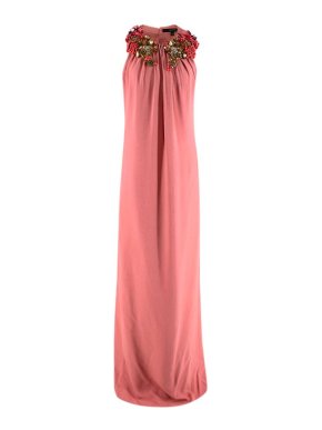 Gucci Heavily Embellished Coral Gown