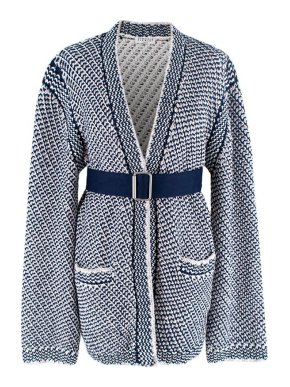 Claudie Pierlot Blue Monumentale Cotton Blend Cardigan