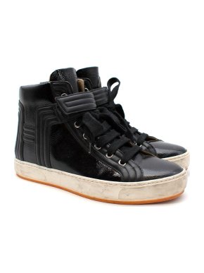 Hermes Black Patent Leather High Tops
