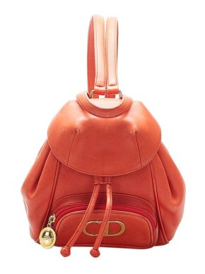 Dior Vintage Red Leather CD Logo Backpack